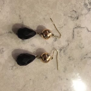 Black and gold dangle earrings